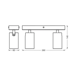 OSRAM loftspot OCTAGON, hvid, 2 lyskilder, GU10-LED 927 dæmpbar