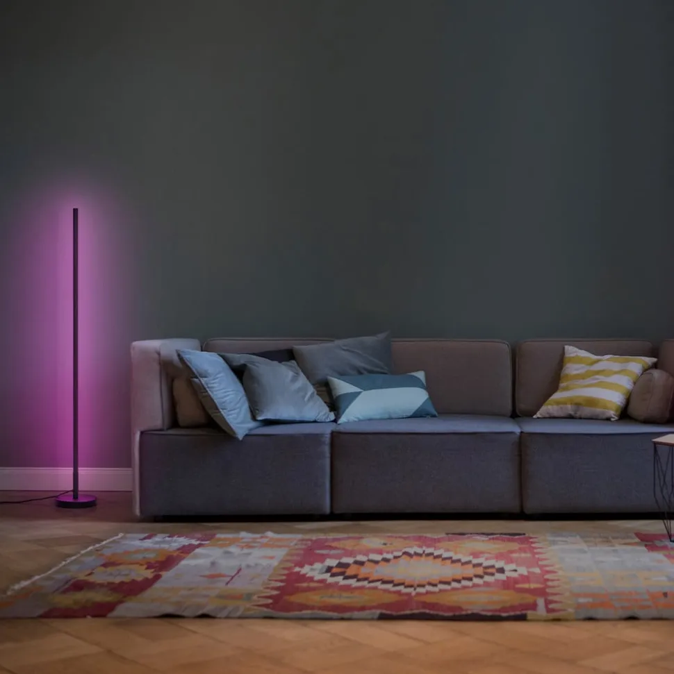 OSRAM SMART+ WiFi LED-gulvlampe ROUND sort 140 cm RGB CCT