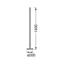 OSRAM SMART+ WiFi LED-gulvlampe ROUND sort 140 cm RGB CCT