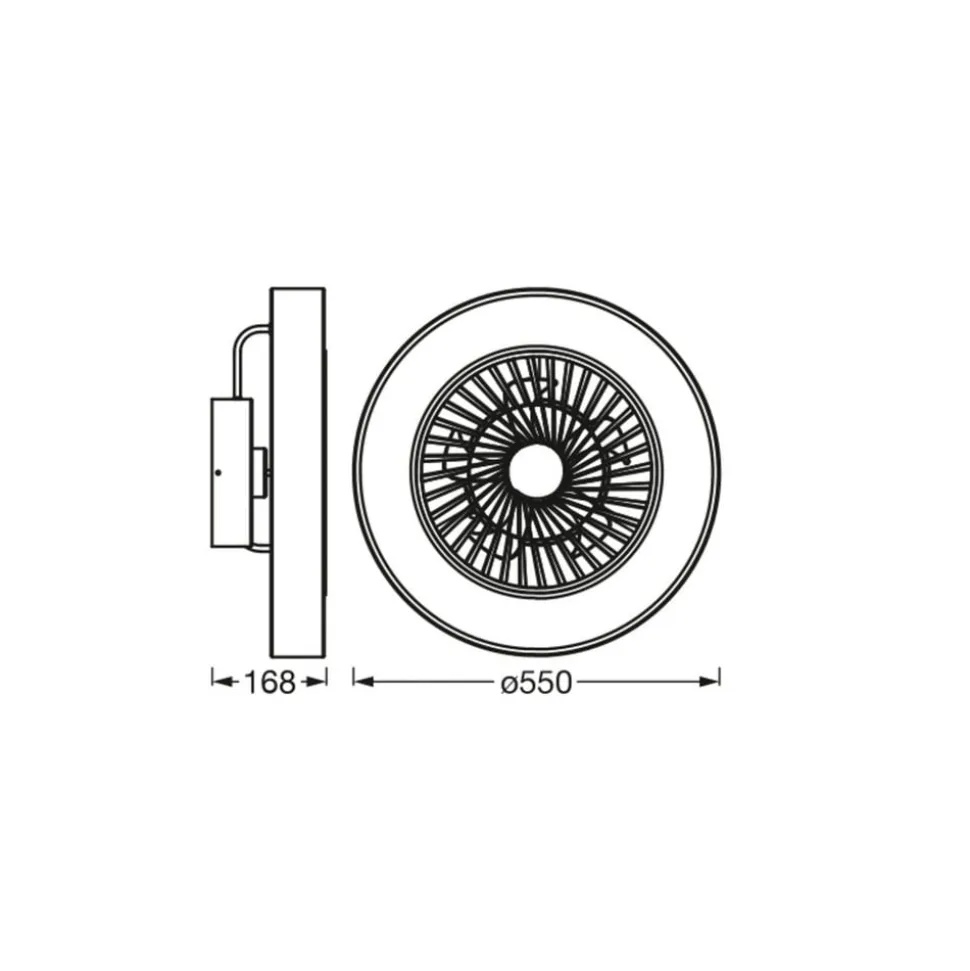 OSRAM SMART+ WiFi LED-loftventilator CYLINDER, grå, støjsvag