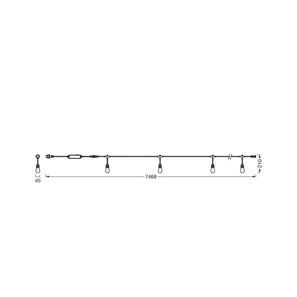 OSRAM SMART+ WiFi LED-lyskæde STRINGLIGHT, RGBW 12 lyskilder