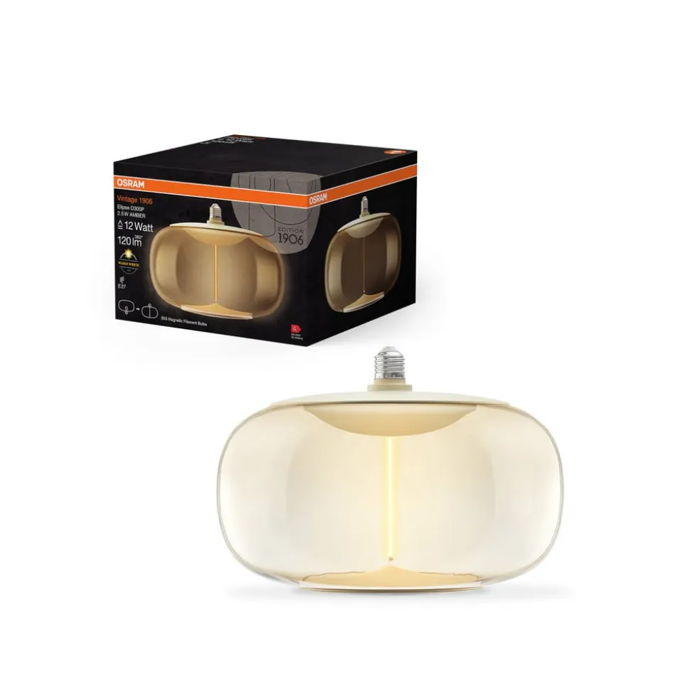 OSRAM Vintage 1906 Big Elipse, ravgul, E27, 2.700 K, glødetråd