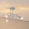 Oxford loftlampe, Ø 44 cm, lyseblå, metal, 3 lyskilder