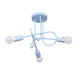 Oxford loftlampe, Ø 44 cm, lyseblå, metal, 3 lyskilder
