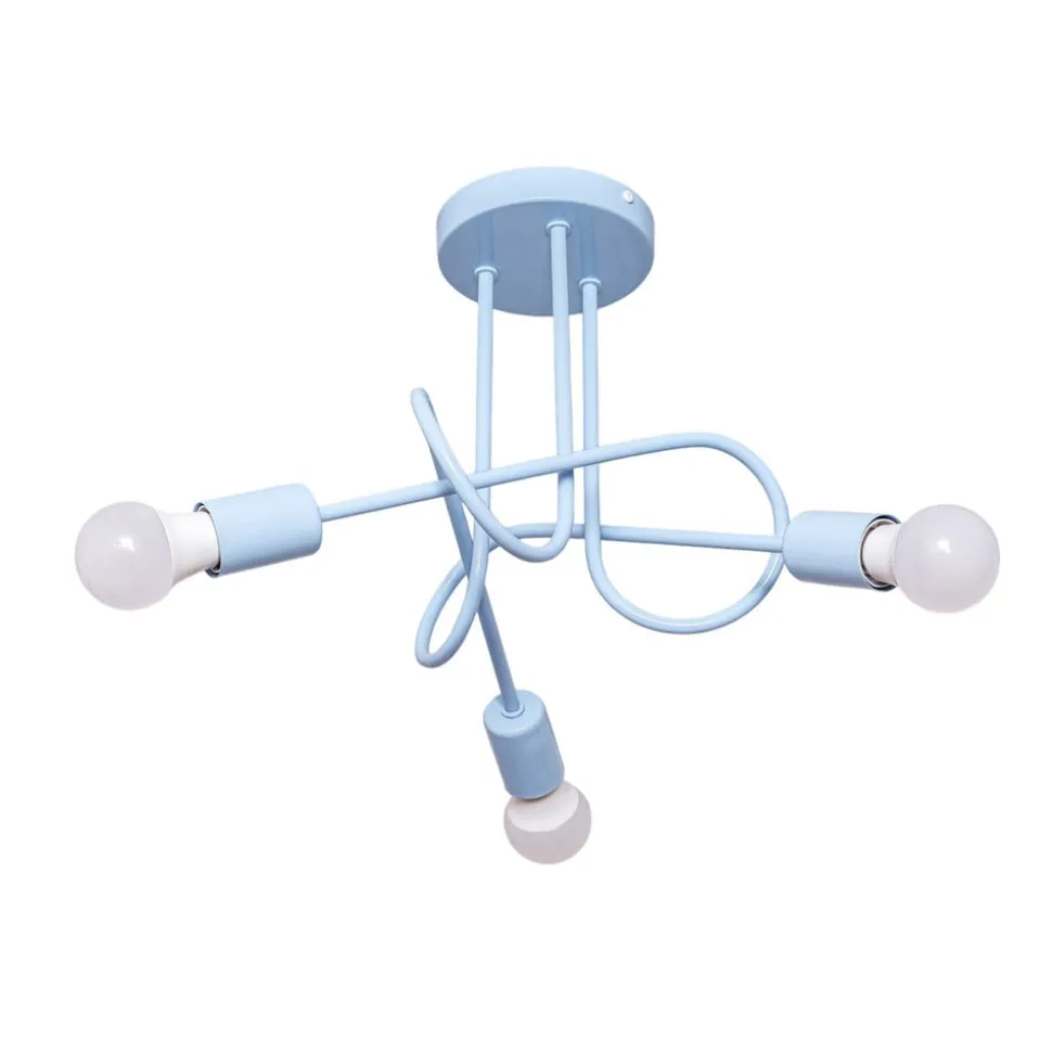 Oxford loftlampe, Ø 44 cm, lyseblå, metal, 3 lyskilder