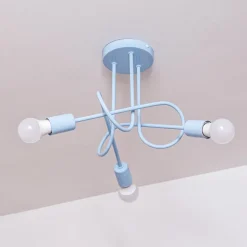Oxford loftlampe, Ø 44 cm, lyseblå, metal, 3 lyskilder