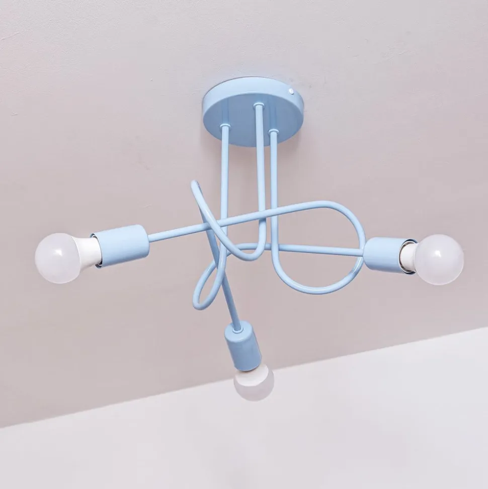 Oxford loftlampe, Ø 44 cm, lyseblå, metal, 3 lyskilder