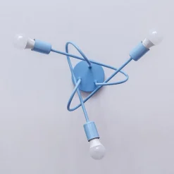 Oxford loftlampe, Ø 44 cm, lyseblå, metal, 3 lyskilder