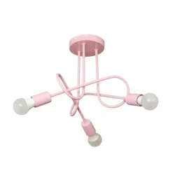 Oxford loftlampe, lyserød, Ø 44 cm, metal, 3 lyskilder