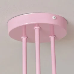 Oxford loftlampe, lyserød, Ø 44 cm, metal, 3 lyskilder