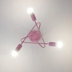 Oxford loftlampe, lyserød, Ø 44 cm, metal, 3 lyskilder