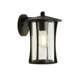 Pagoda udendørs væglampe, IP44, sort, metal, E27