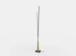 Panagria LED-gulvlampe, sort med trædetaljer