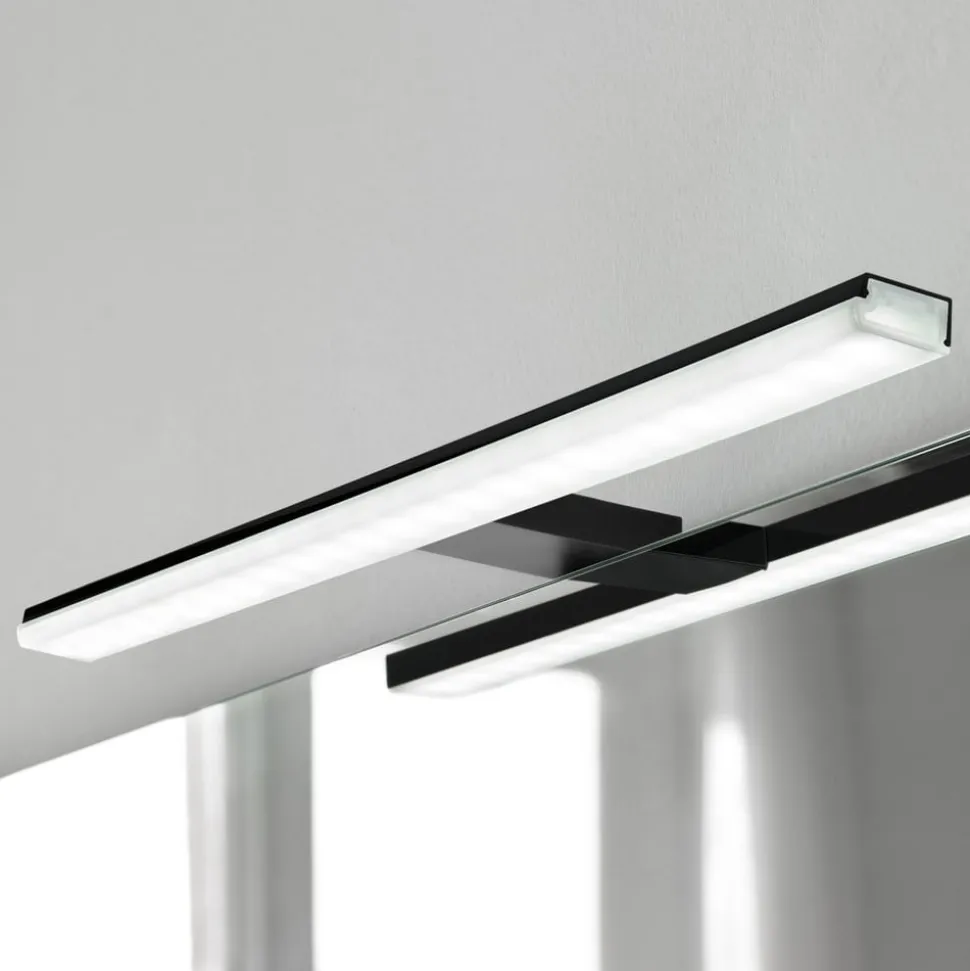 Pandora LED-spejlbelysning, mat sort, 30,8 cm