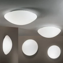 Pandora loftslampe, Ø 36 cm, glas, hvid