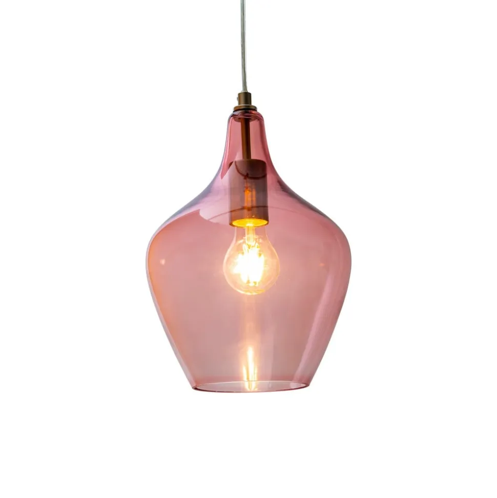 Paso pendellampe af glas, 1 lyskilde, rosé