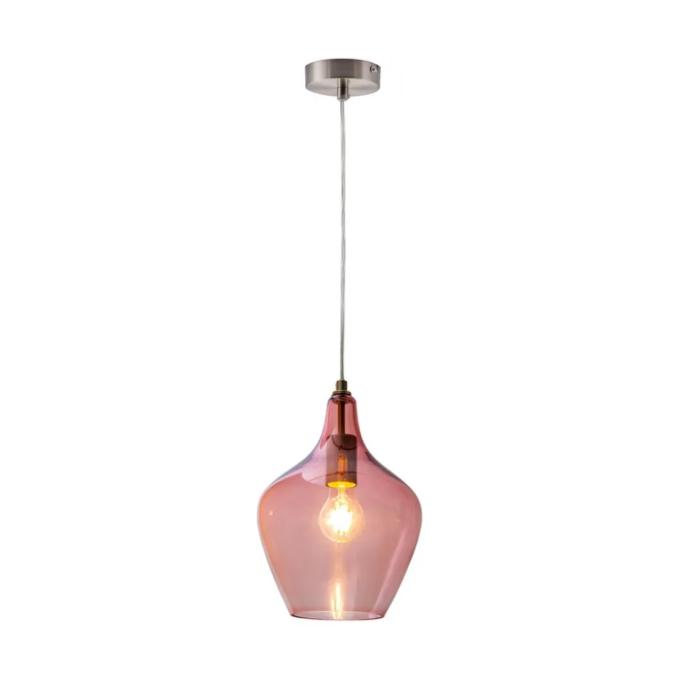 Paso pendellampe af glas, 1 lyskilde, rosé