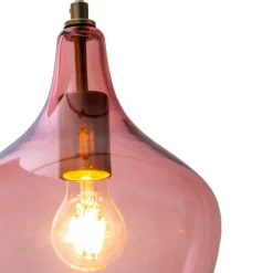 Paso pendellampe af glas, 1 lyskilde, rosé