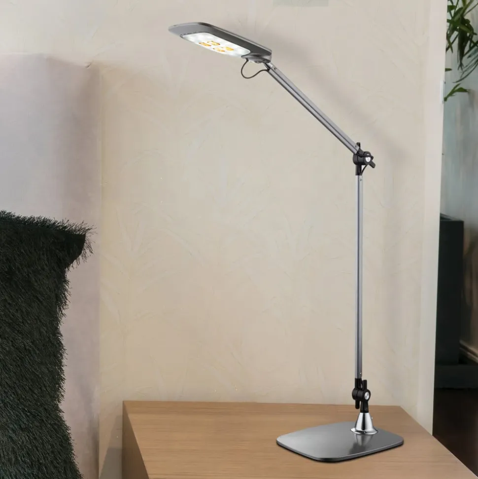 Pattaya LED-bordlampe, sølvgrå led, dim CCT