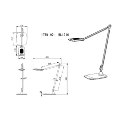 Pattaya LED-bordlampe, sølvgrå led, dim CCT