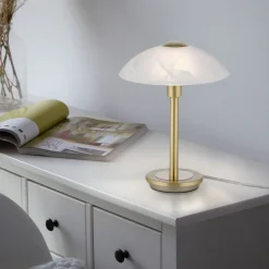 Paul Neuhaus Enova bordlampe, mat messing