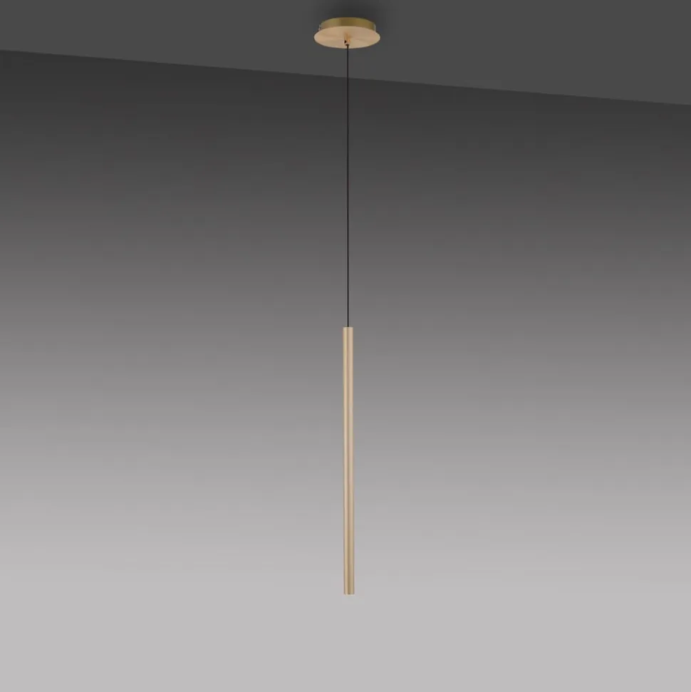 Paul Neuhaus Flute LED-hængelampe 1 lyskilde messing
