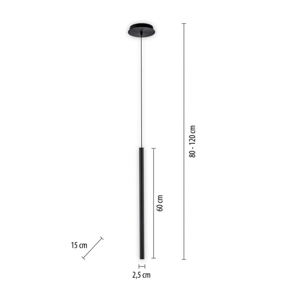 Paul Neuhaus Flute LED-hængelampe 1 lyskilde sort