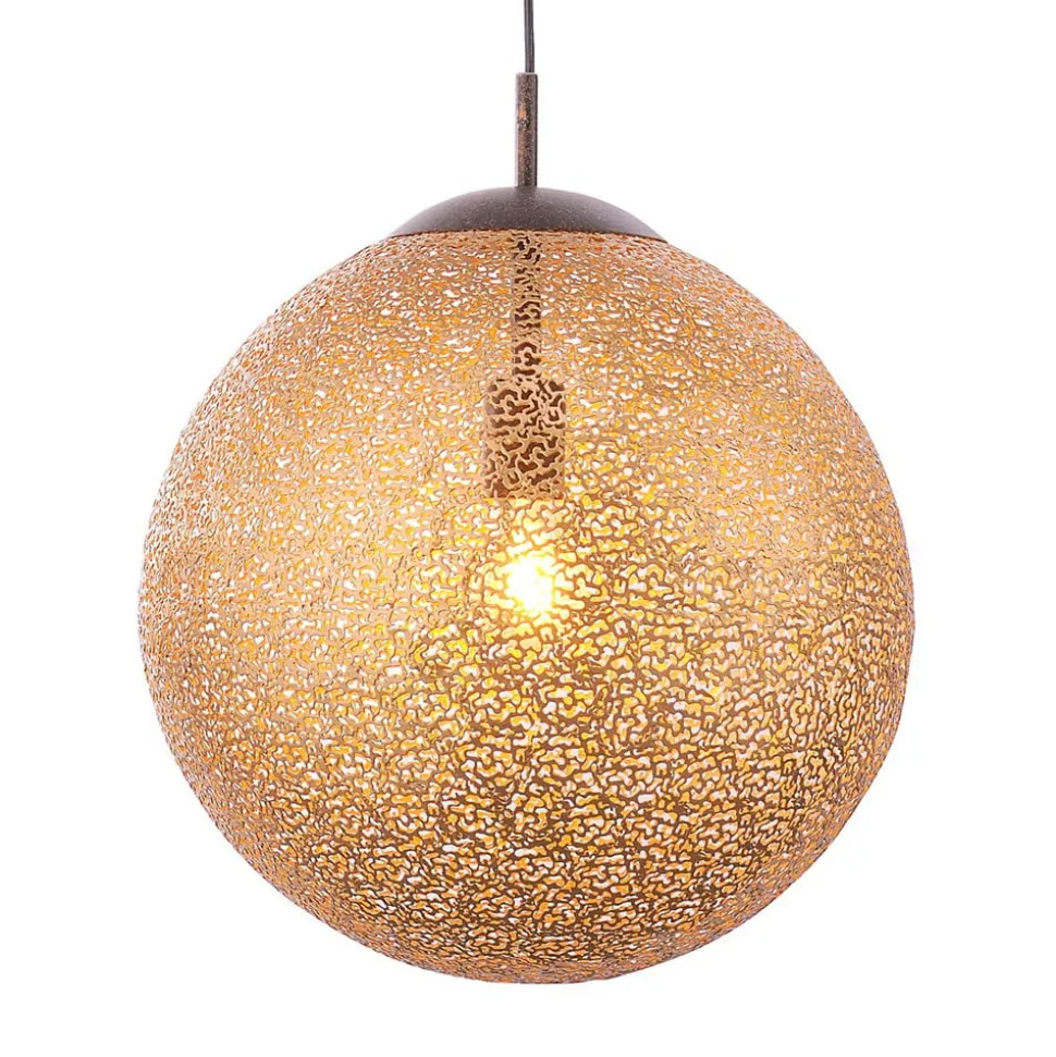 Paul Neuhaus Greta hængelampe, Ø 40 cm, guldfarvet, metal