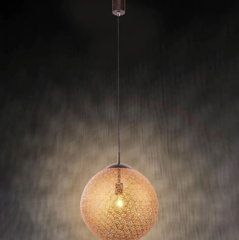Paul Neuhaus Greta hængelampe, Ø 40 cm, guldfarvet, metal
