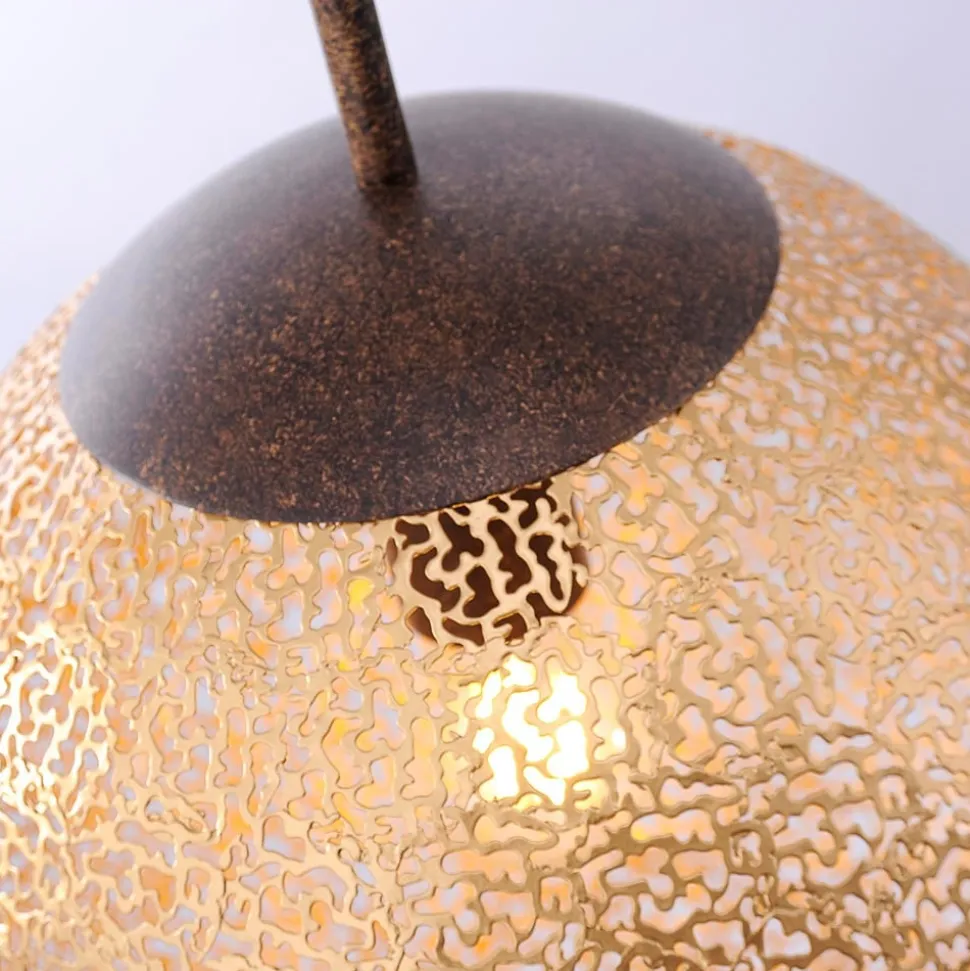 Paul Neuhaus Greta hængelampe, Ø 30 cm, guldfarvet, metal