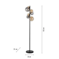 Paul Neuhaus gulvlampe Popsicle, glas, 155 cm høj, G9