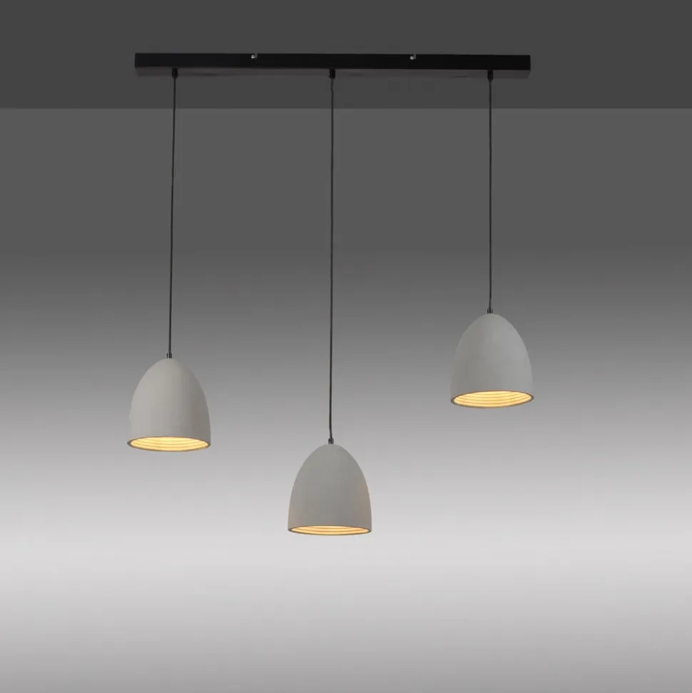 Paul Neuhaus hængelampe Eton, 3.lyskilder, 100 cm, beton, G9