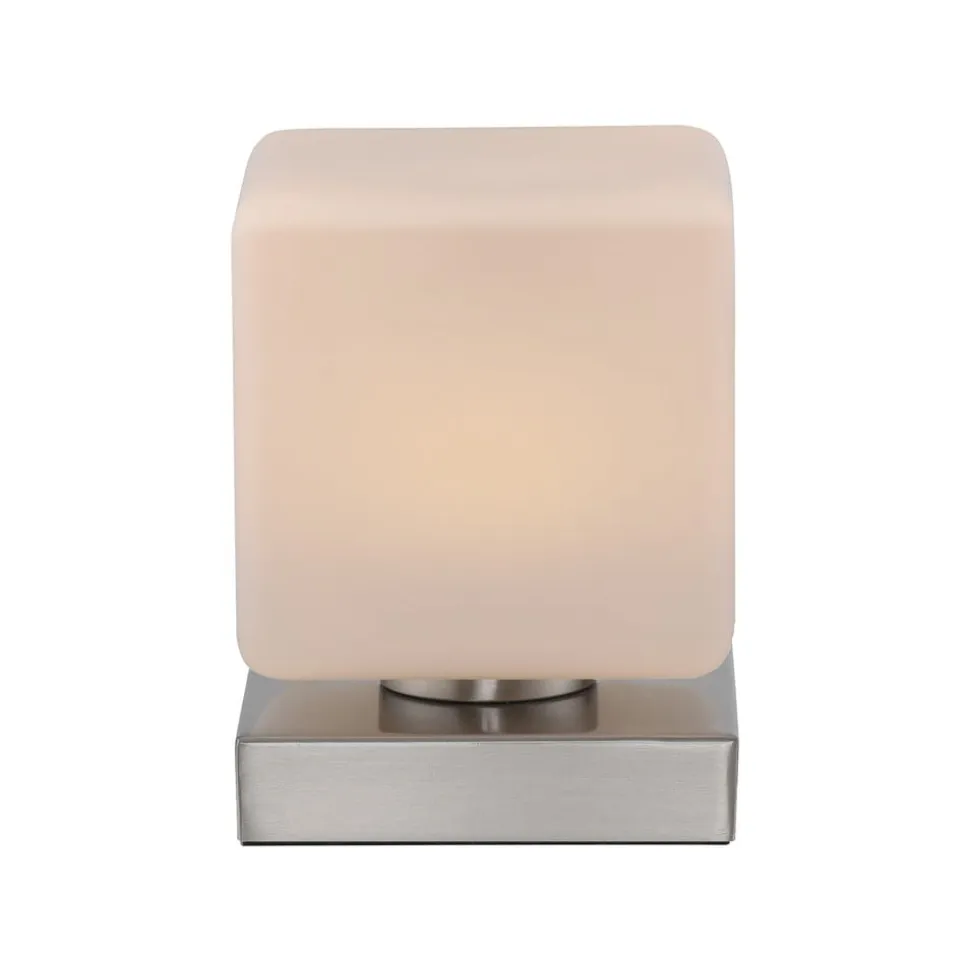 Paul Neuhaus LED-bordlampe Dadoa, stål, glas, dæmpbar