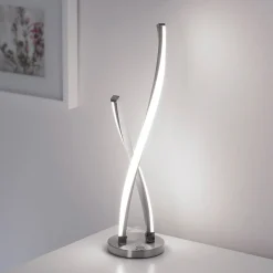 Paul Neuhaus LED-bordlampe Polina, sølv, metal, dæmpbar