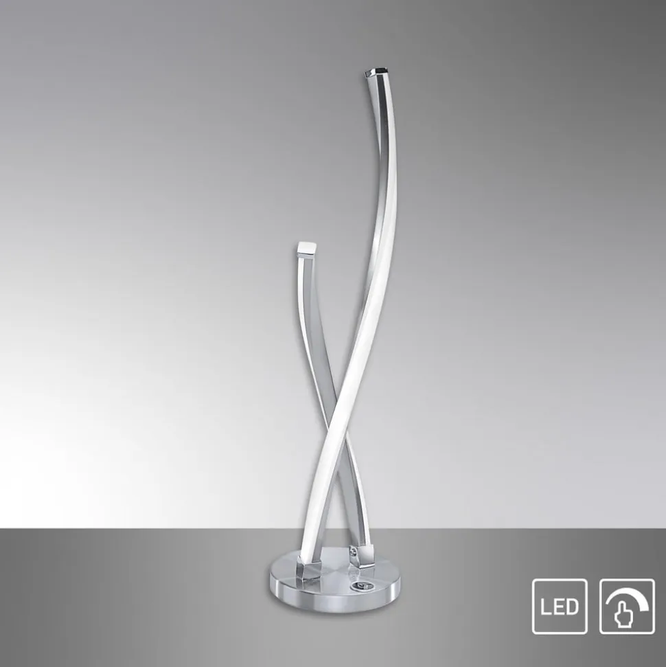 Paul Neuhaus LED-bordlampe Polina, sølv, metal, dæmpbar