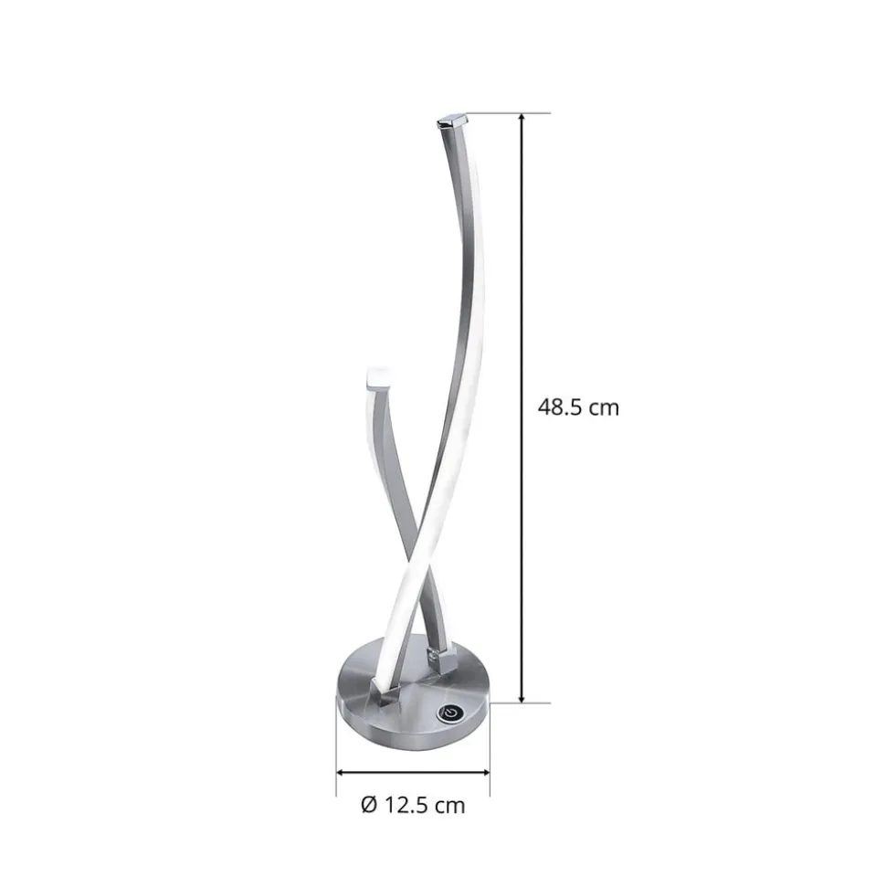 Paul Neuhaus LED-bordlampe Polina, sølv, metal, dæmpbar