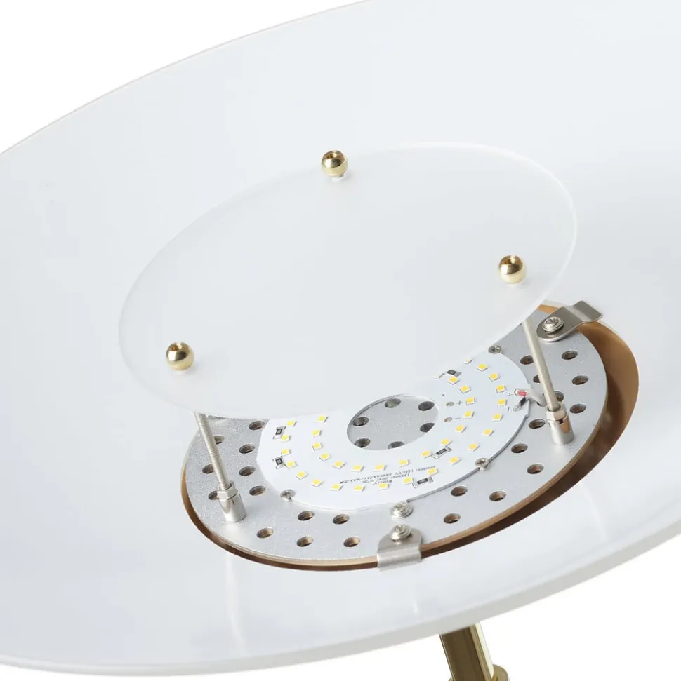 Paul Neuhaus LED-gulvlampe Alfred, messingfarvet, dæmpbar