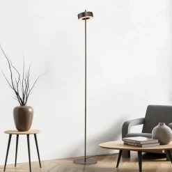 Paul Neuhaus LED-gulvlampe Q-Rotate mørkebrun 140 cm