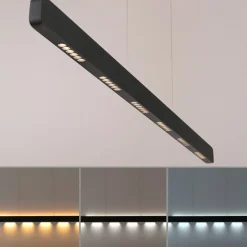 Paul Neuhaus LED-hængelampe Q-Stretto, sort, 120 cm