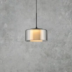 Paul Neuhaus LED-hængelampe Rika, Ø 15 cm, glas, dæmpbar