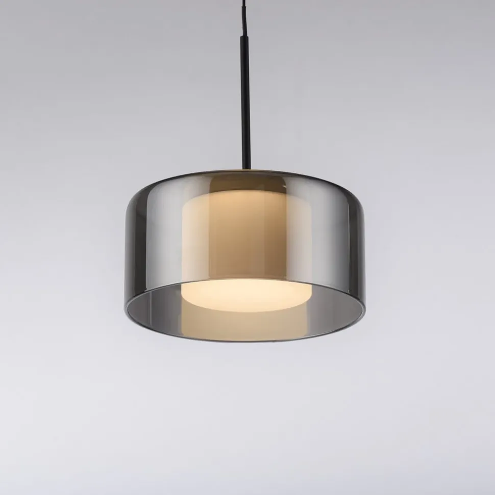 Paul Neuhaus LED-hængelampe Rika, Ø 15 cm, glas, dæmpbar