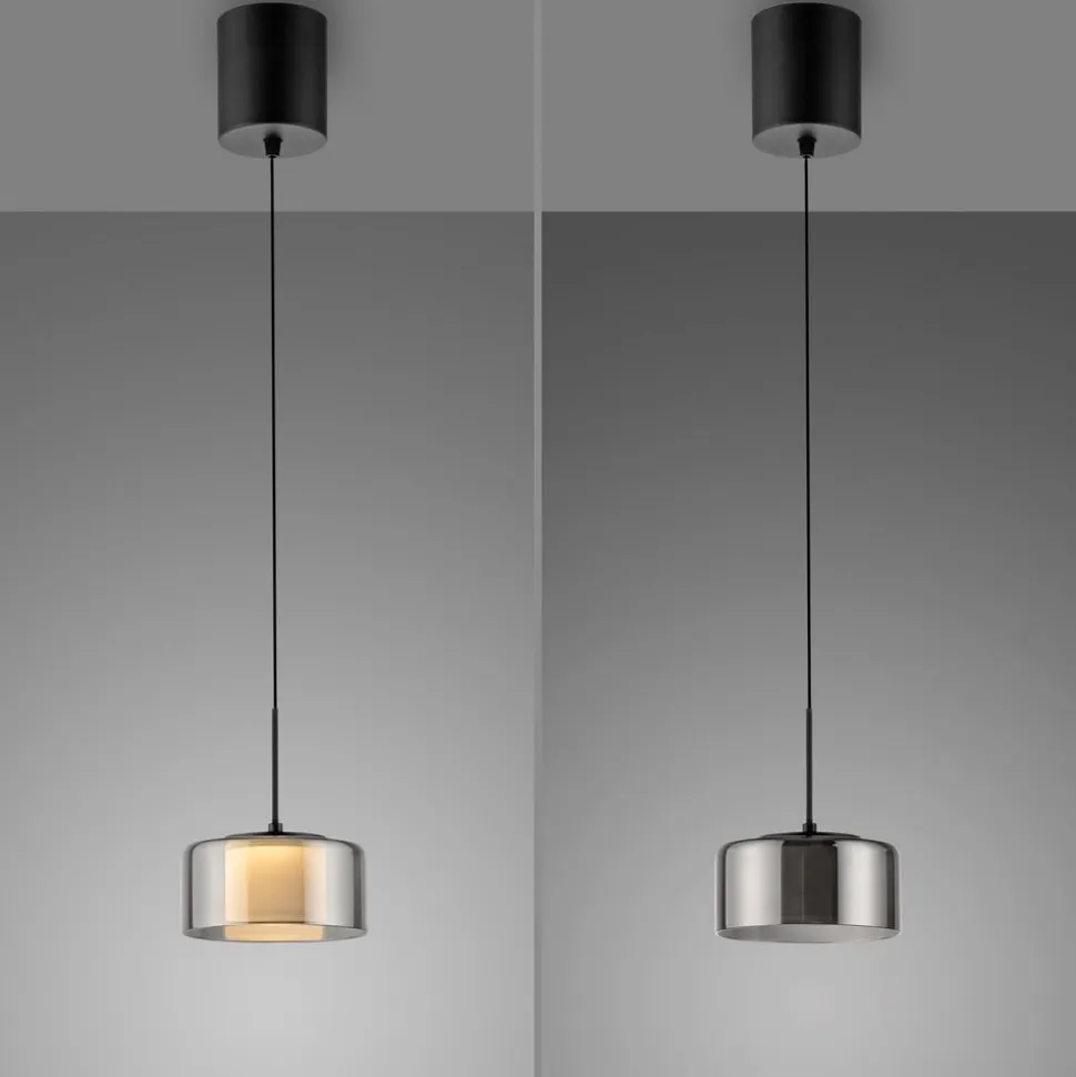 Paul Neuhaus LED-hængelampe Rika, Ø 15 cm, glas, dæmpbar