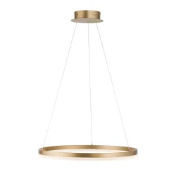 Paul Neuhaus LED-hængelampe Titus, Ø 60 cm, messing, dæmpbar