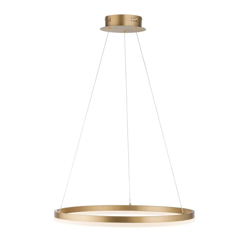 Paul Neuhaus LED-hængelampe Titus, Ø 60 cm, messing, dæmpbar