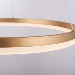 Paul Neuhaus LED-hængelampe Titus, Ø 60 cm, messing, dæmpbar