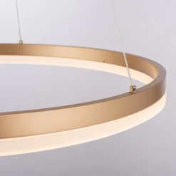 Paul Neuhaus LED-hængelampe Titus, Ø 60 cm, messing, dæmpbar