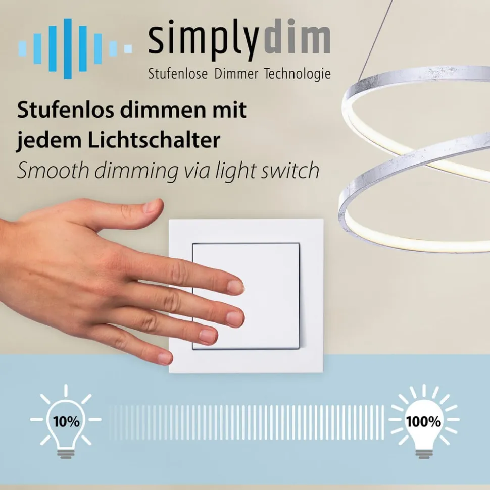 Paul Neuhaus LED-hængelampe Titus, Ø 60 cm, messing, dæmpbar