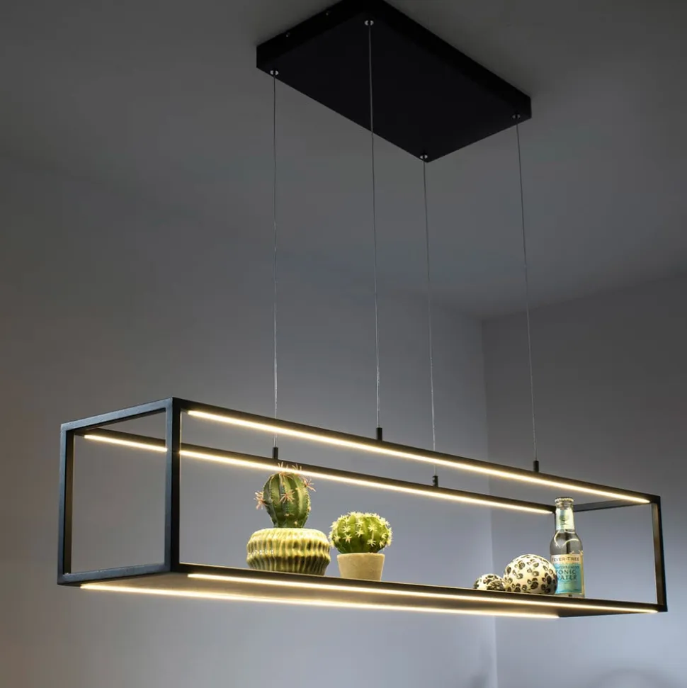 Paul Neuhaus LED-hængelampe Contura, sort, 105 cm