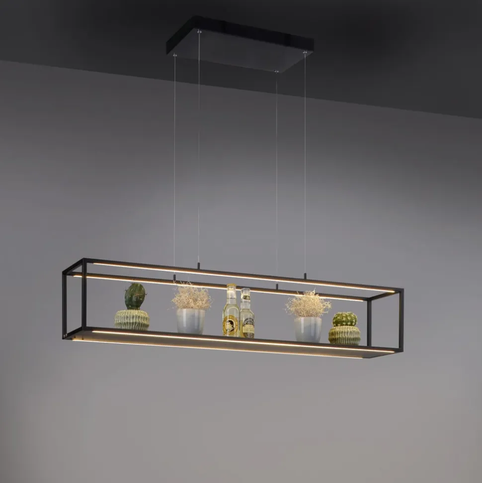 Paul Neuhaus LED-hængelampe Contura, sort, 105 cm
