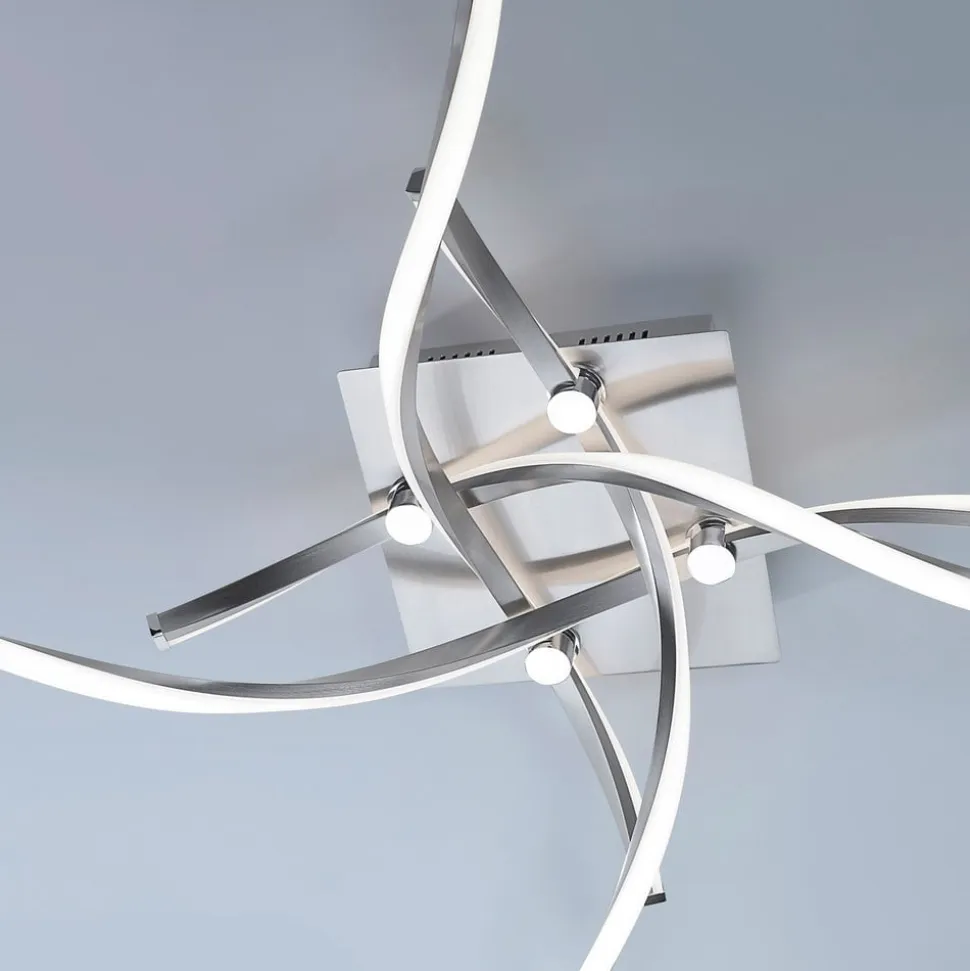 Paul Neuhaus LED-loftlampe Polina, 4 lyskilder, sølv, dæmpbar